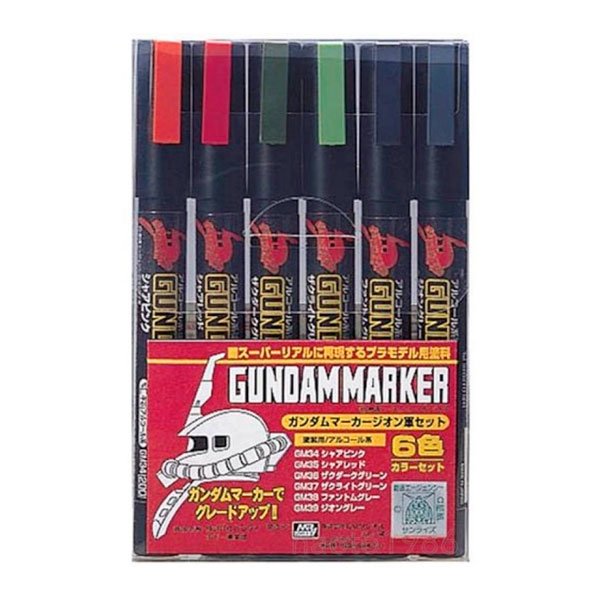 MR HOBBY GUNDAM MARKER ZEON SET (PACK DE 6) (RENEWAL) MR HOBBY GUNDAM MARKER ZEON SET (PACK DE 6) (RENEWAL)